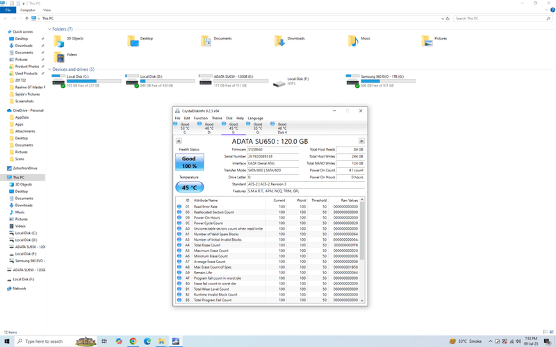 ADATA 120GB SSD SU650 Solid State Drive for Laptop PC - Used - Paksell.pk
