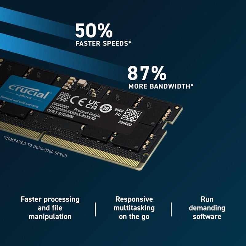 Crucial 16GB DDR5 RAM 4800MHz For Laptop - Used - Paksell.pk