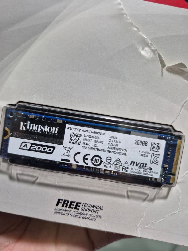 Kingston A2000 250GB NVMe SSD For laptop PC - Used - Paksell.pk