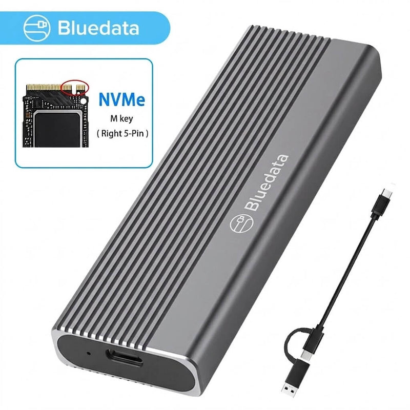 Portable External SSD Eclosure + 500GB 1TB NVMe SSD