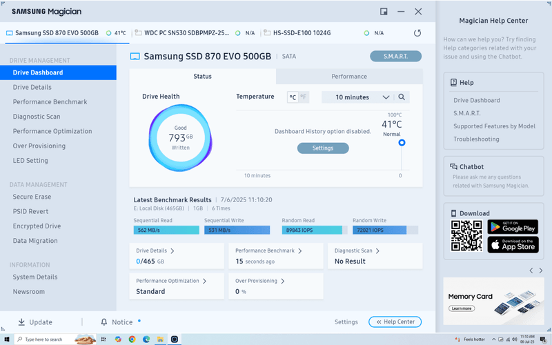 Samsung 870 EVO SSD 500GB - Used - Paksell.pk