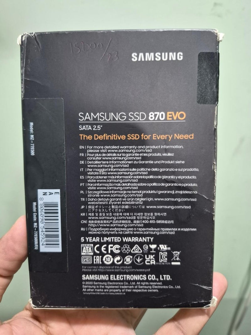 Samsung 870 EVO SSD 500GB - Used - Paksell.pk