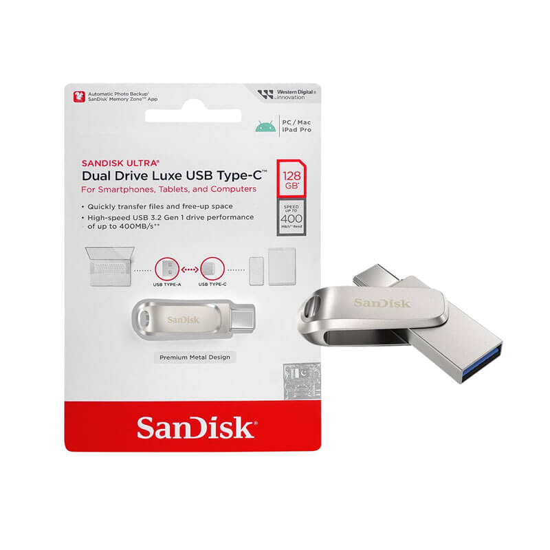 SanDisk Ultra Dual Drive Luxe USB Type C Flash Drive sdddc4 - Paksell.pk