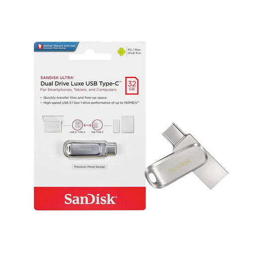 SanDisk Ultra Dual Drive Luxe USB Type C Flash Drive sdddc4 - Paksell.pk