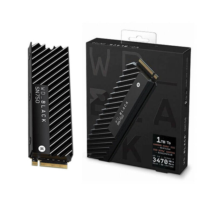 WD Black SN750 with Heatsink 1TB NVMe SSD for gaming pc - Paksell.pk