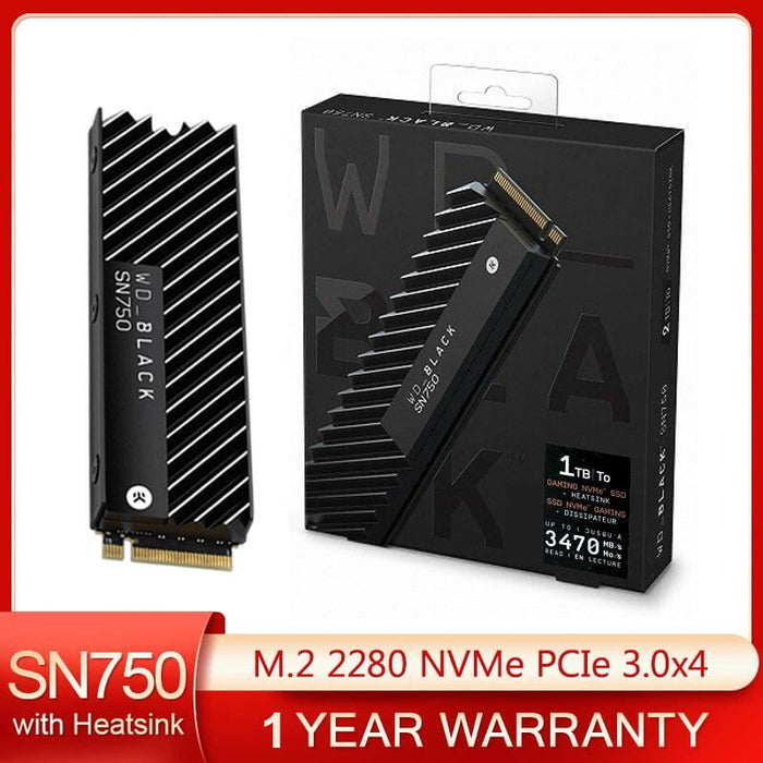 WD Black SN750 with Heatsink 1TB NVMe SSD for gaming pc - Paksell.pk