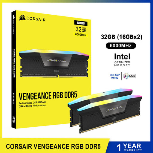 Corsair Vengeance RGB DDR5 RAM 32GB (2x16GB) 6000MHz CL36-Black - Paksell.pk