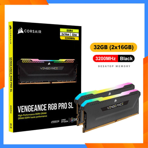 Corsair Vengeance RGB Pro SL 32GB (2x16GB) 3200MHz C16-Black - Paksell.pk