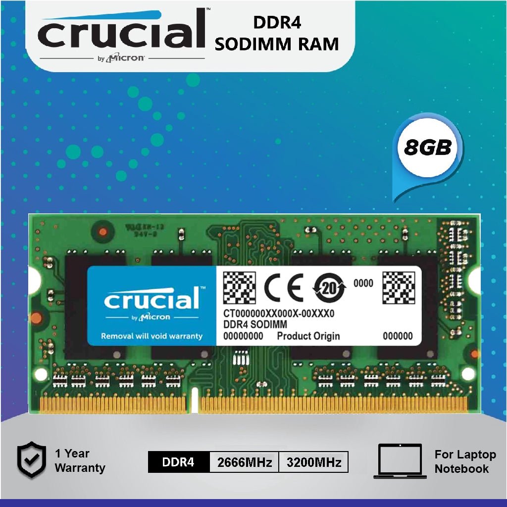 Crucial Basics 8GB 16GB DDR4 RAM 2666MHz 3200MHz For Laptop — Paksell.pk