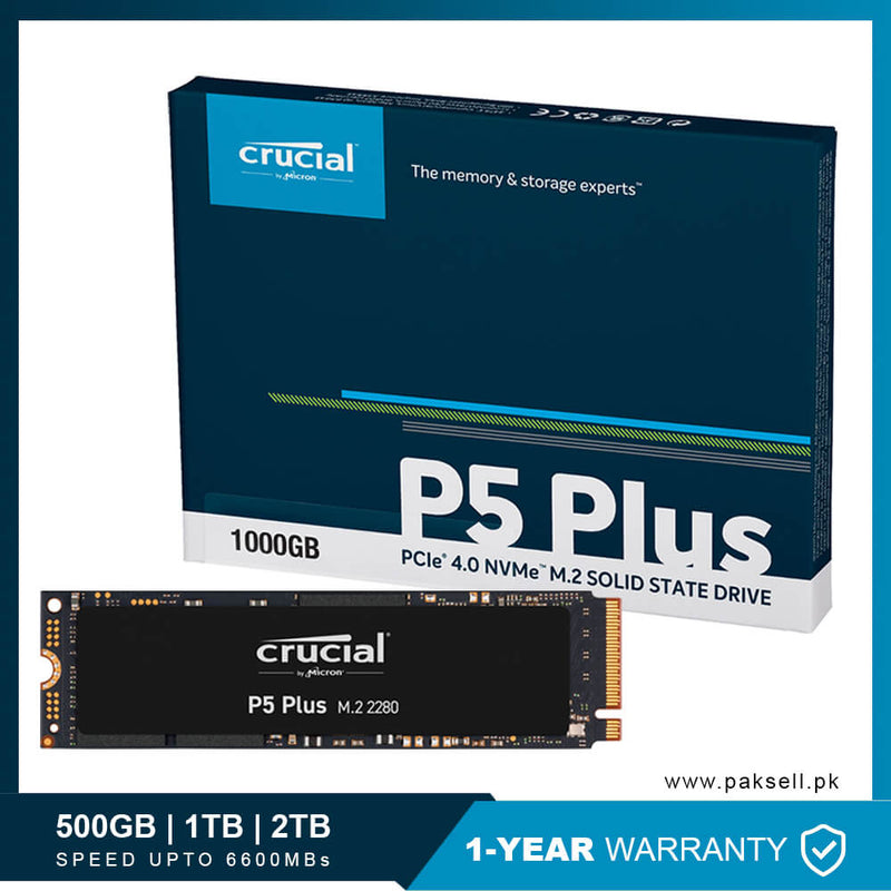 Crucial P5 Plus ssd 1TB 500GB Gen4 upto 6600MBs for laptop PC PS5