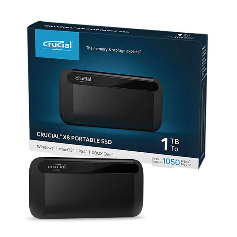 Crucial X8 1TB Portable SSD External SSD Speed 1050MB/s - Paksell.pk