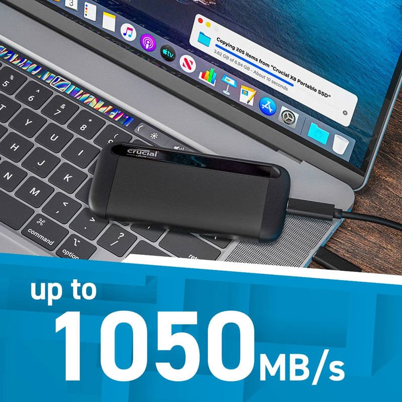 Crucial X8 1TB Portable SSD External SSD Speed 1050MB/s - Paksell.pk