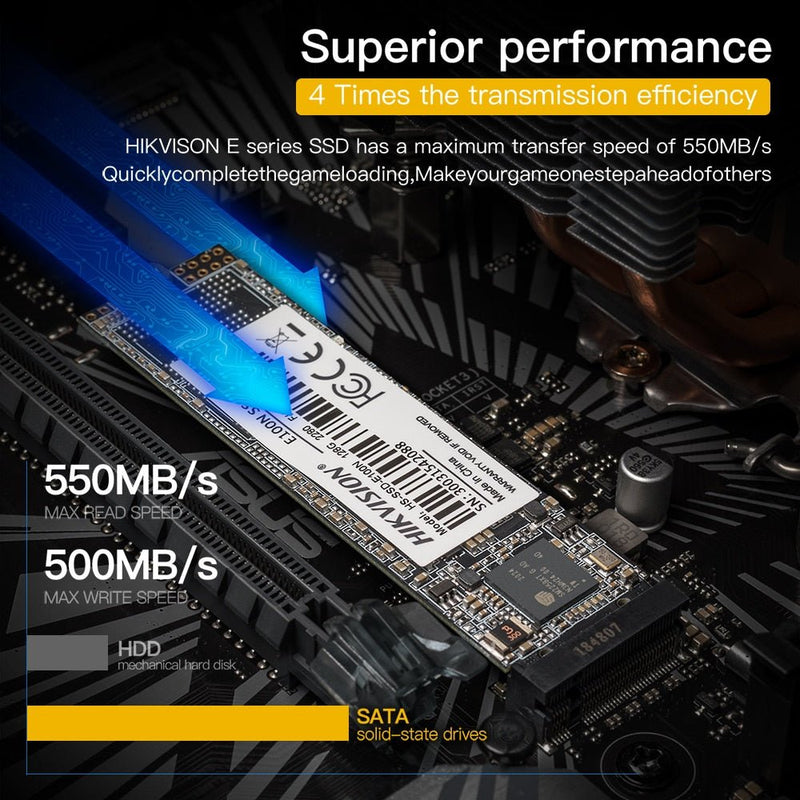 Hikvision E100N M.2 SATA SSD 128GB 256GB 512GB for Laptop Desktop
