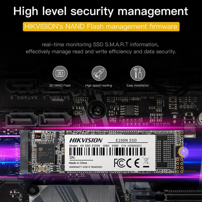 Hikvision E100N M.2 SATA SSD 128GB 256GB 512GB for Laptop Desktop