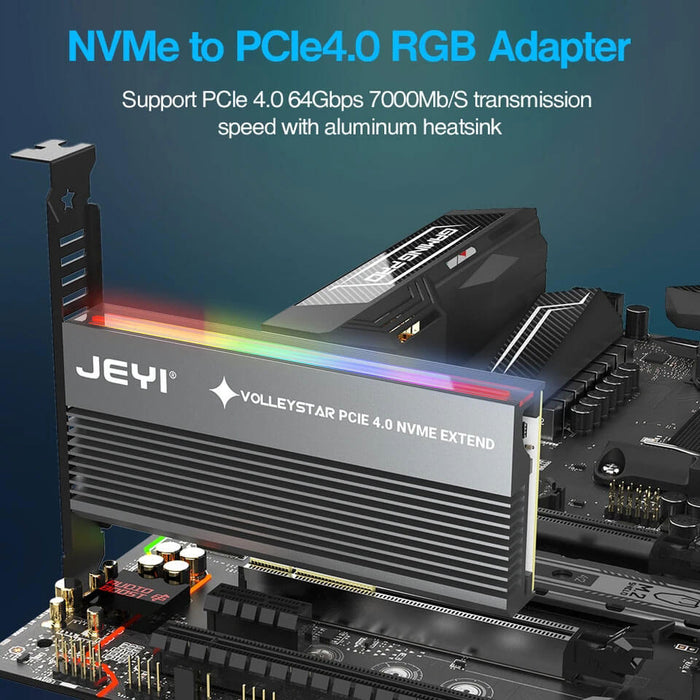 Jeyi VolleyStar PCIe To NVMe SSD Adapter With RGB Heatsink - Paksell.pk
