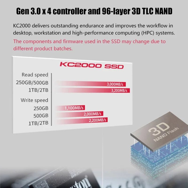 Kingston A2000 NVMe PCIe M.2 SSD 250GB 500GB 1TB  For laptop PC