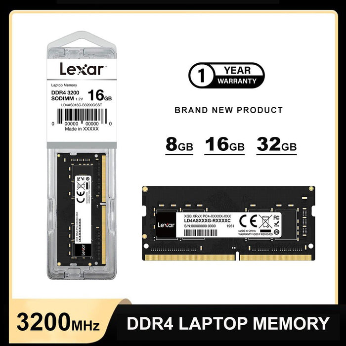 Lexar 16GB DDR4-3200MHz SO-DIMM 260-pin Laptop Memory 