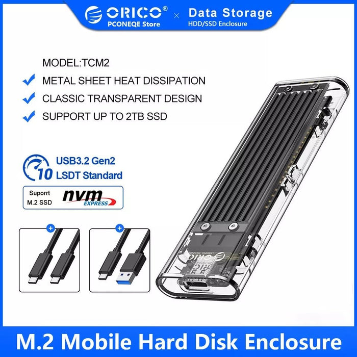 ORICO M2 SSD Case with 2 cables