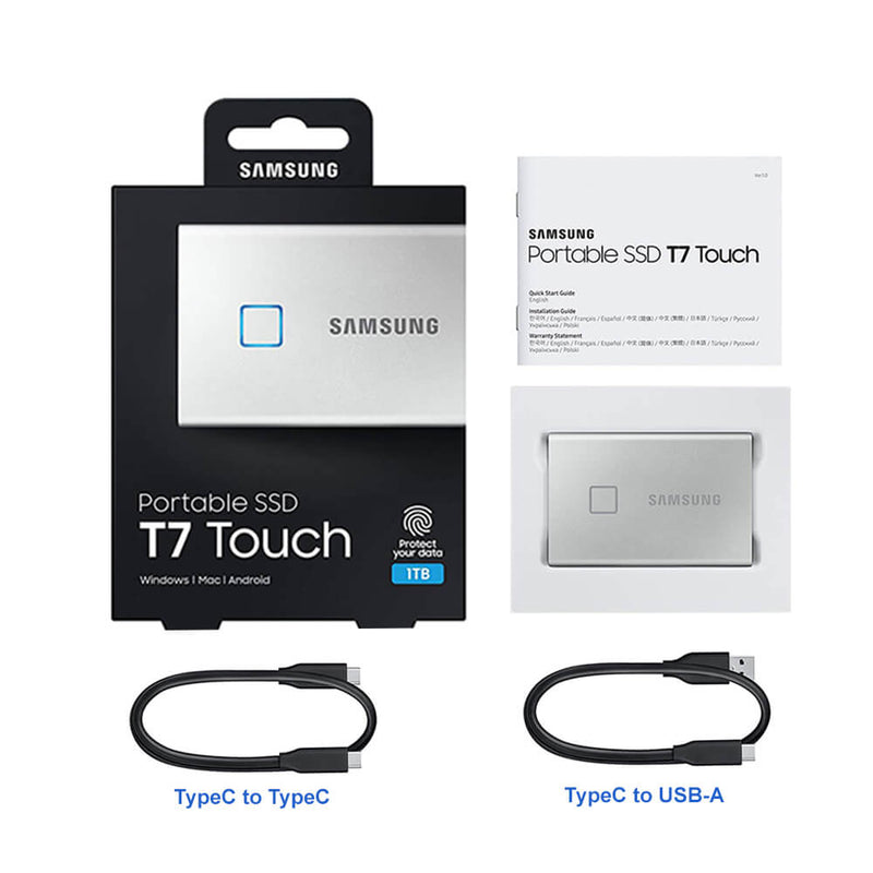 samsung t7 ssd touch portable box content
