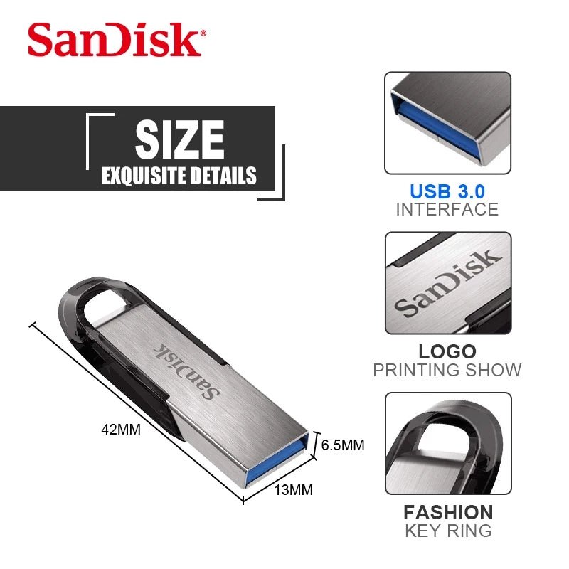 SanDisk Ultra Flair usb size dimension and specification