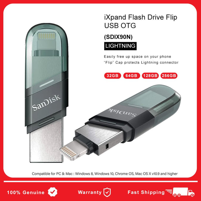 Otg Pendrive for iPhone  SanDisk iXpand Flash Drive Flip for iPhone, iPad,  Mac, Android, Windows. 