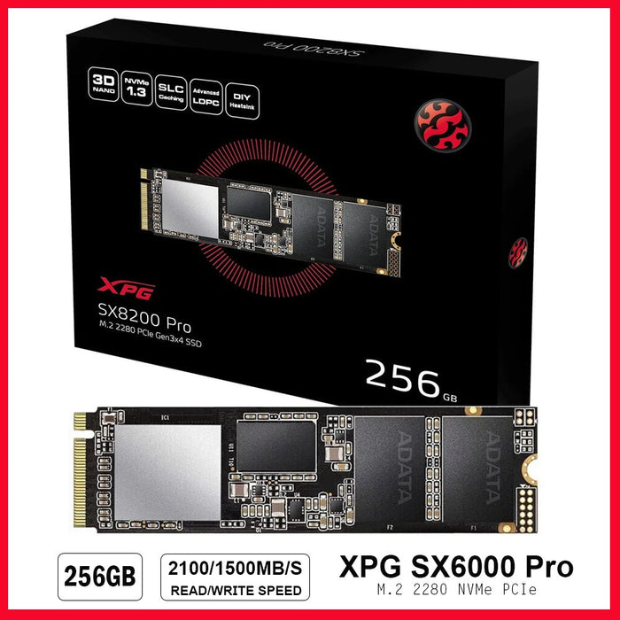 XPG SX6000 Pro 256GB NVMe PCIE SSD M.2 2280 Gaming SSD